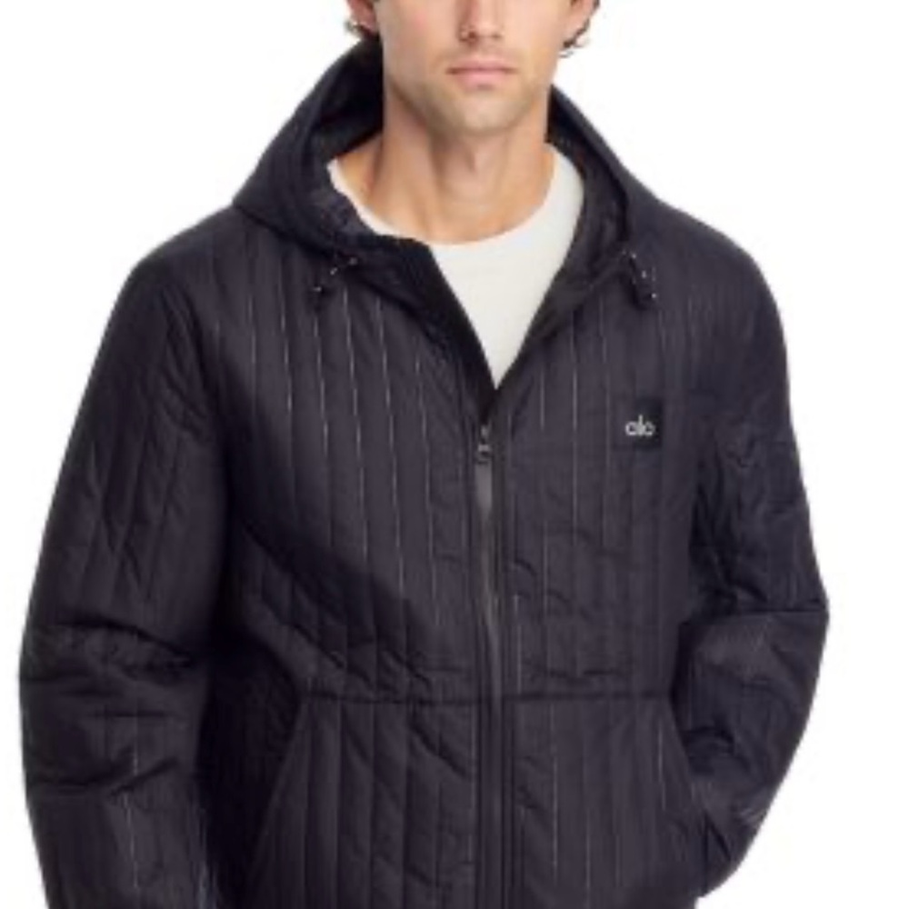 $188 MENS ALO FUTURE HOODED JACKET SIZE M MEDIUM BLACK